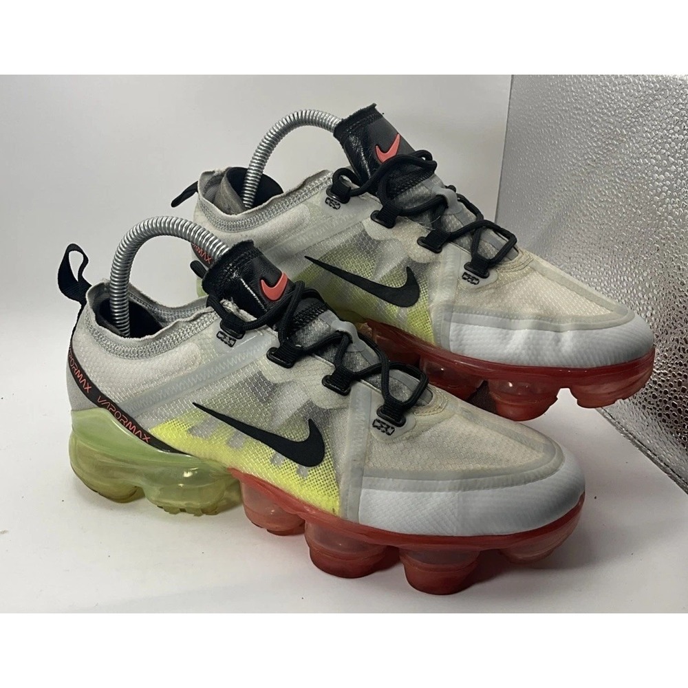 Nike Air Vapormax 2019 GS Size 6Y | Womens 7.5 Platinum Grey Volt Red AJ2616-005
